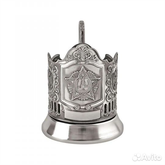 Подстаканник никелированный Орден Победы Герб РФ