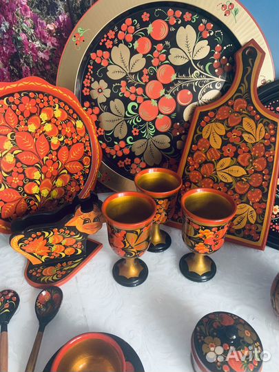 Наборы хохлома посуда
