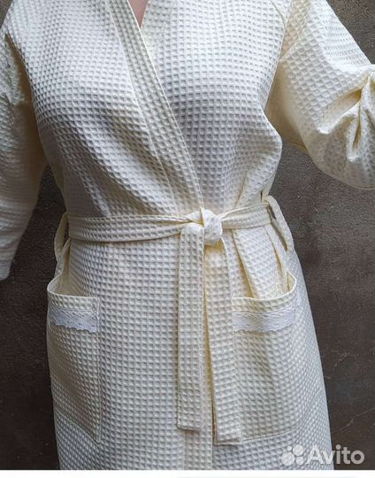 Банный халат из вафельной ткани