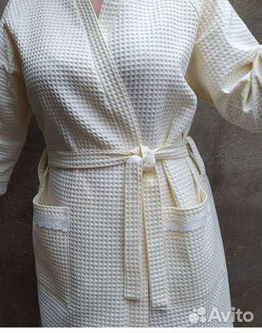 Банный халат из вафельной ткани