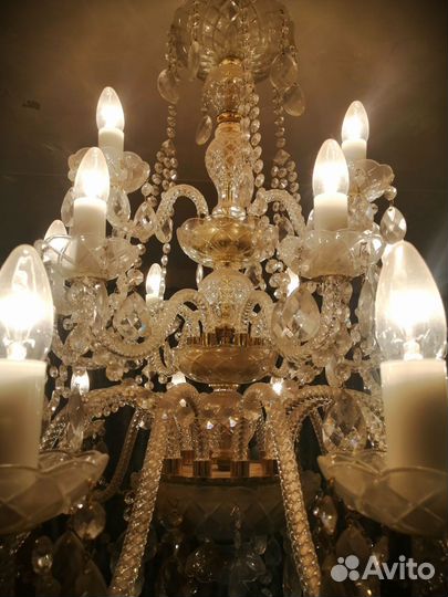Люстра хрустальная винтажная 3-и яруса СССР