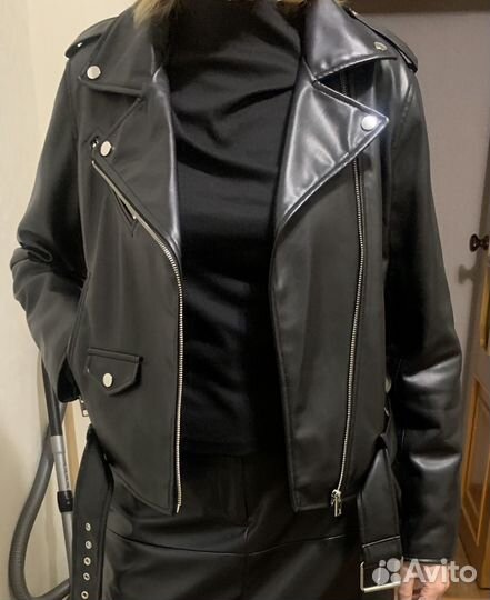 Кожаная куртка косуха zara 44-46