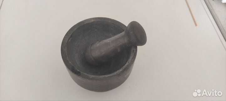 Ступка с пестиком Икеа Эдельстен черный мрамор