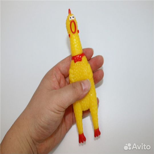 Игрушка-пищалка резиновая курица