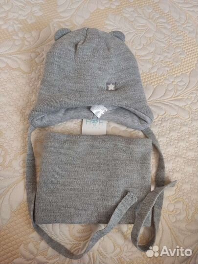 Новая зимняя шапка+снуд на ог 47/49