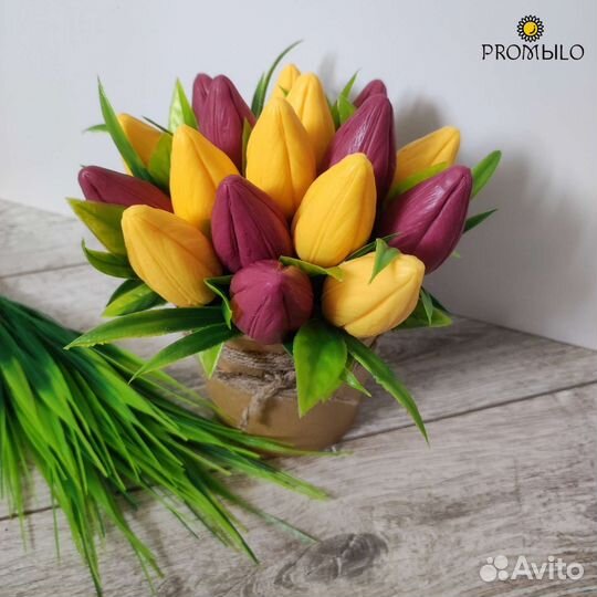 Букет цветов тюльпаны из мыла ручной работы