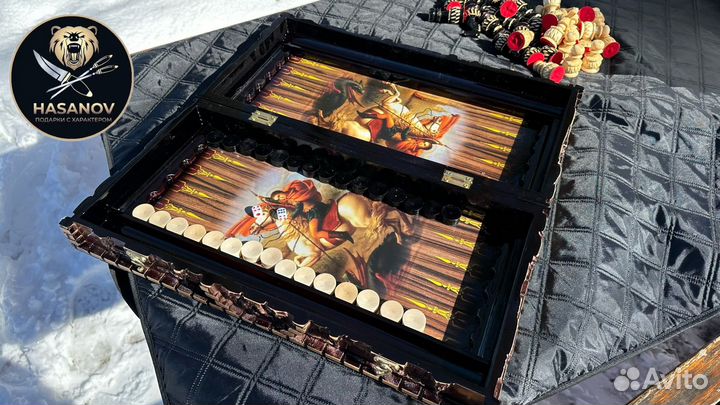 Шахматы нарды шашки 3в1 ручной работы