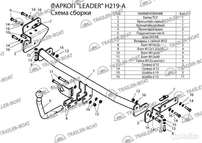 Фаркоп Hyundai Solaris 10-16 RB рама и крюк-шар, 50мм 12846