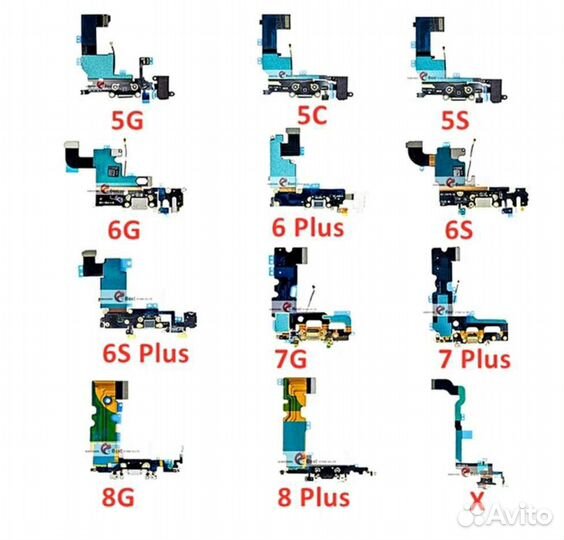 Шлейф зарядки iPhone 4/5/6/6s/7/8/plus/se/x/xr/xs