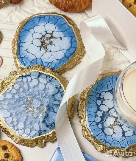 Поднос/подставка/подстаканник из эпоксидной смолы