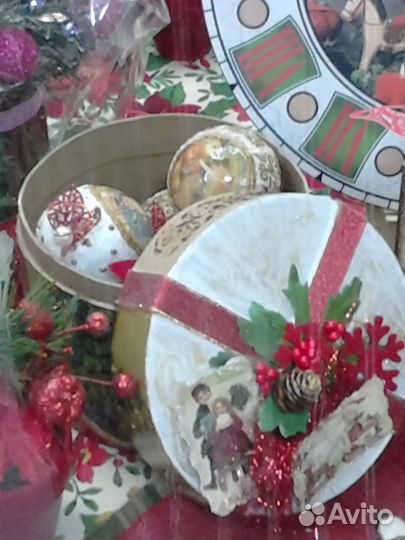 Елочные игрушки в винтажном стиле, ручная работа