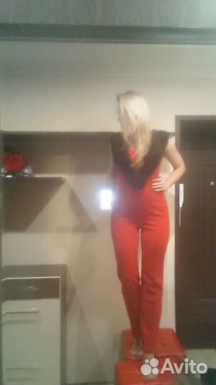 Комбинезон вечерний красный