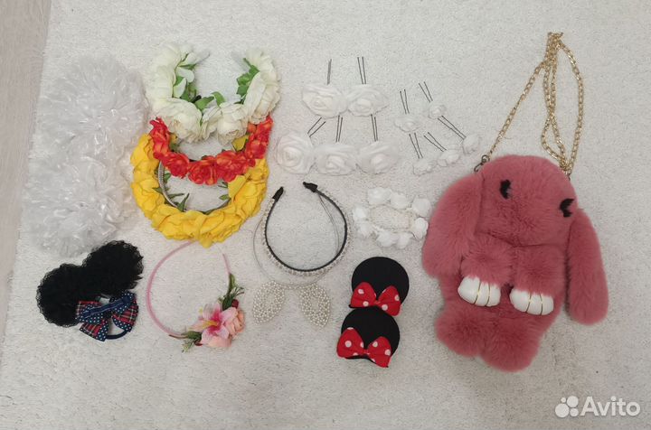 Ободок для волос, заколки, банты, шпильки