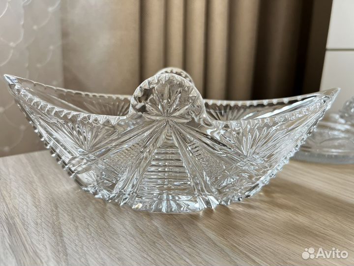 Хрустальный салатник Ладья (Лодочка)