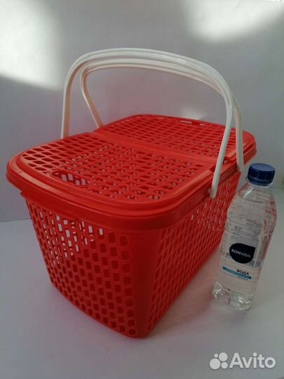 Корзина для пикника или хранения с ручками пластик