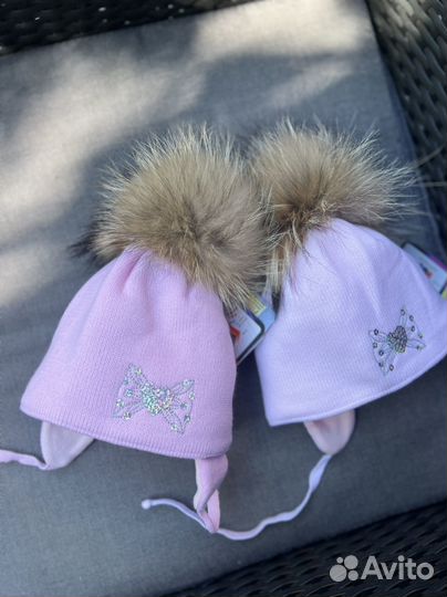 Шапочка для девочки зимняя