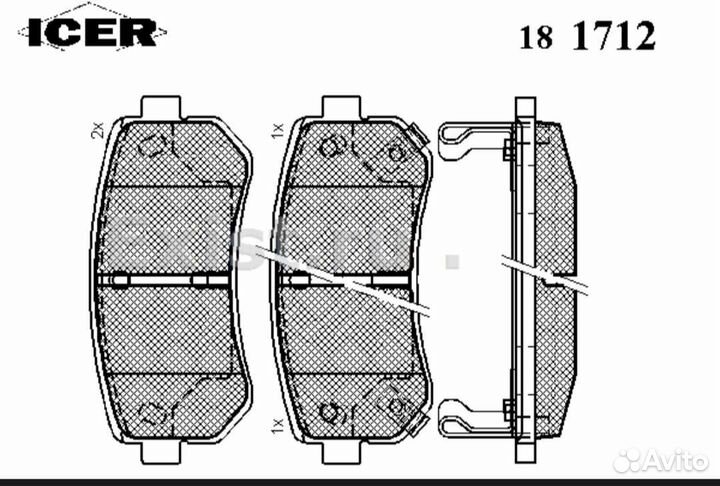 Тормозные колодки задние на Kia, Hyundai