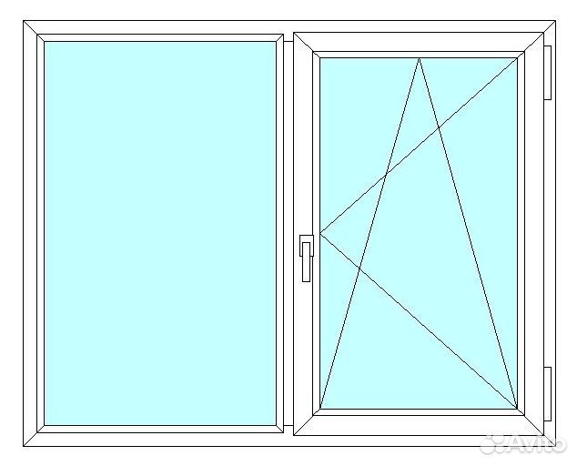 Окно veka WHS60, 2 ств., 2-кам. с/п, 1300x1100