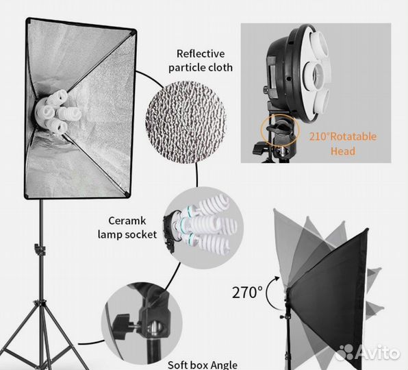 Два софтбокса белого света для фото и видео