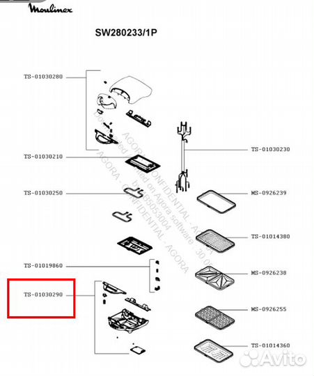 Запчасти для вафельницы (бутербродницы) Moulinex