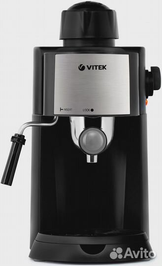 Кофеварка Vitek VT-1512, рожковая, черный