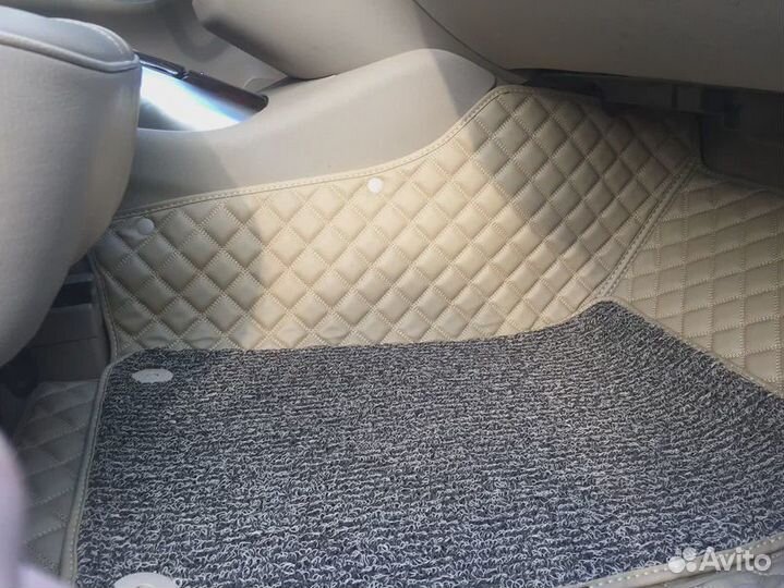 3д коврики из экокожи с бортами в салон авто