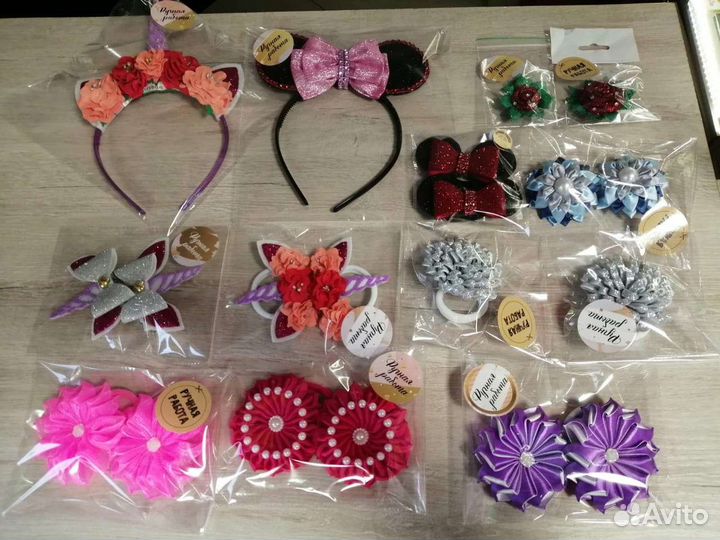 Бантики + ободки ручной работы