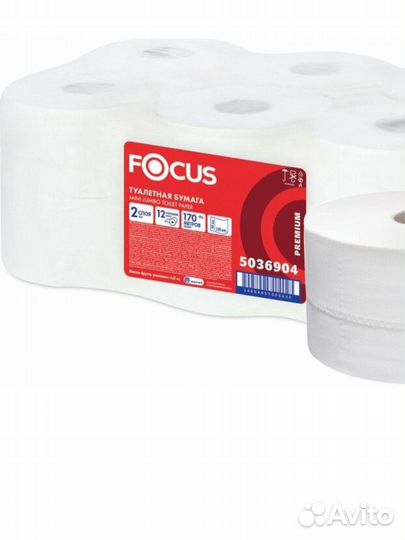 Туалетная бумага Focus Mini Jumbo, 12рул., 5036904