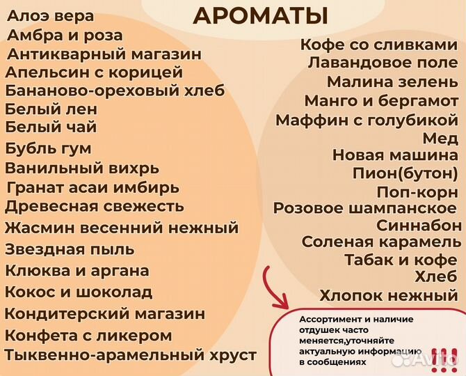 Отдушки для ароматических свечей