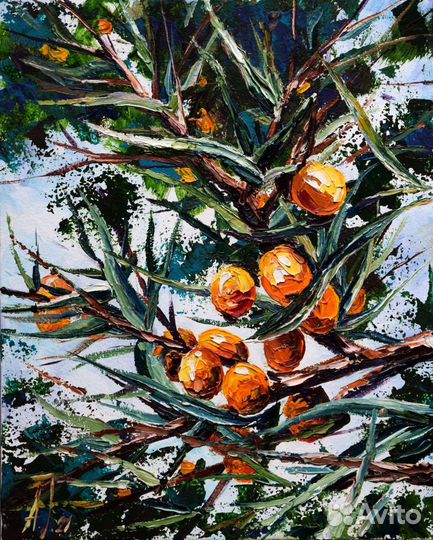 Картина маслом Облепиха