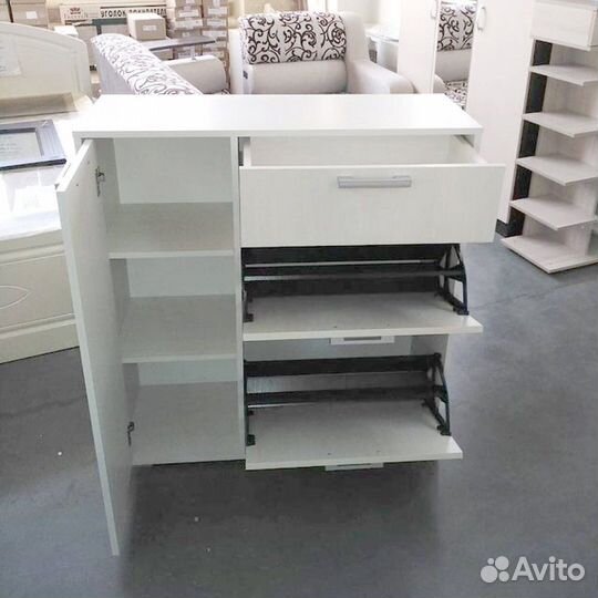 Тумба для обуви с ящиком белая