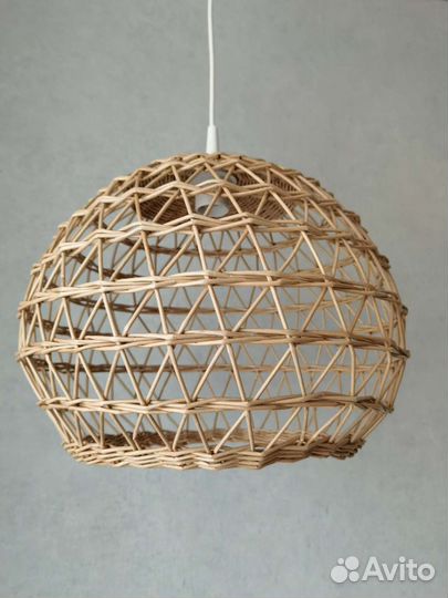 Плетёный абажур на заказ из бумажной лозы
