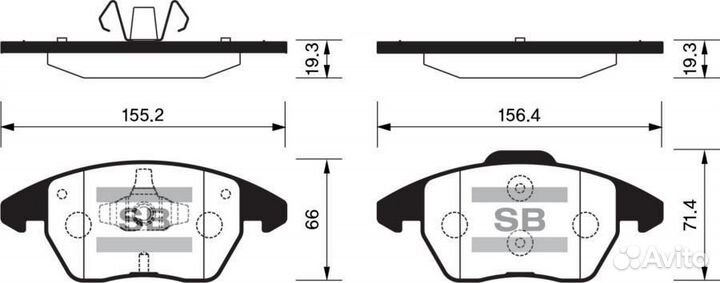 Sangsin brake SP2098 Колодки тормозные VAG/PSA C4