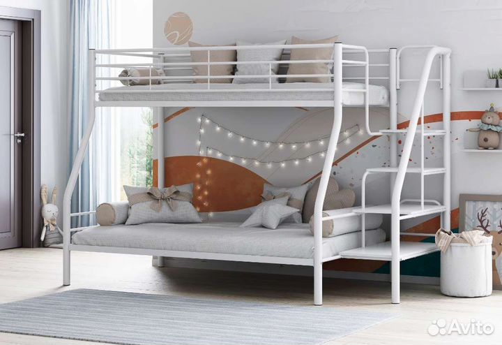 Кровать двухъярусная металл до 300 кг фмт-1 new