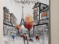 Картина маслом на холсте городской пейзаж Париж