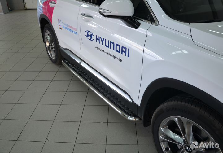 Пороги с листом Hyundai Santa Fe 2018 IV