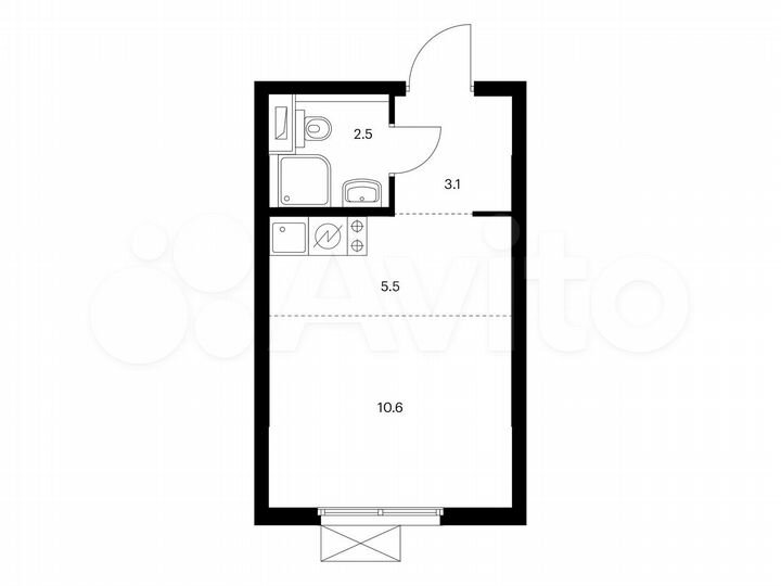 Квартира-студия, 21,7 м², 21/24 эт.