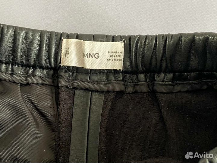 Кожаные брюки женские mango 42 44