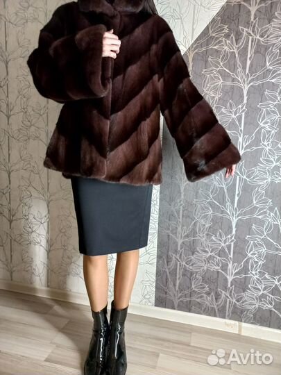Шуба норковая поперечка 46 48 50