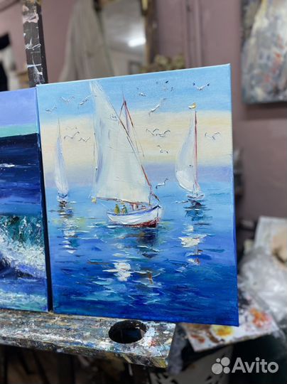 Две картины морской пейзаж 40/50