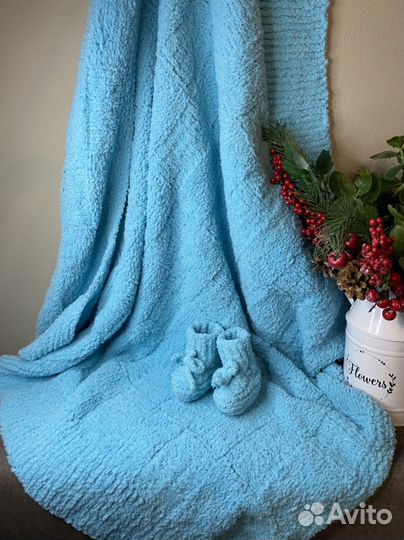 Плед детский вязаный ручная работа