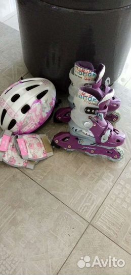 Ролики детские, головной убор, и средства безопасн