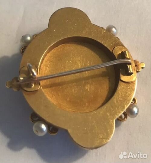 Брошь Микромозаика антикварная Италия