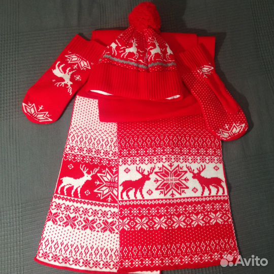 Шапка шарф варежки