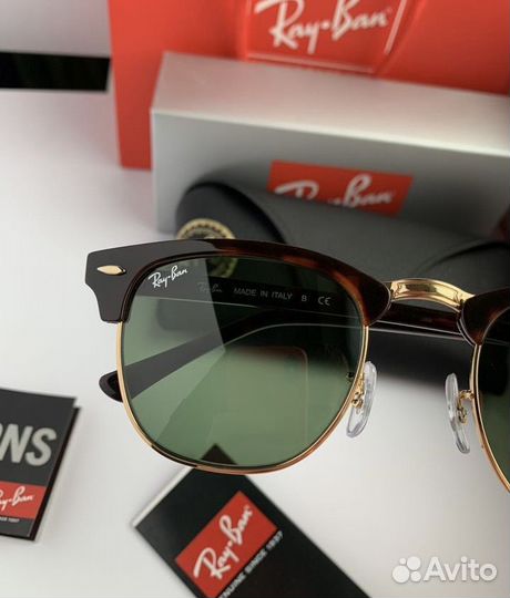 Очки ray ban clubmaster зеленые