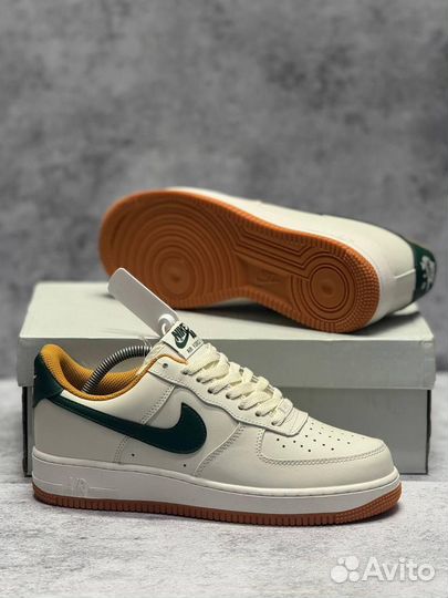 Кроссовки Nike Air Force 1 Light Brown Green (Арт.87715)