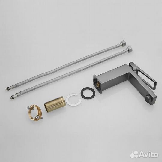 Смеситель для раковины Shevanik S6801T, оружейная сталь