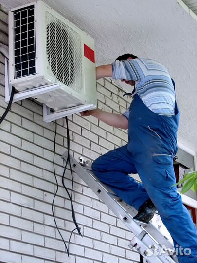 Установка кондиционеров, чистка, демонтаж, трасса