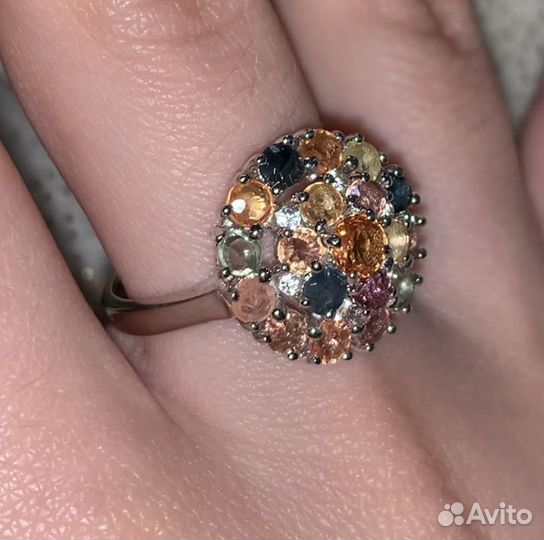 Серебряное кольцо турмалины