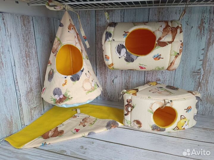 Гамак, тоннель, домик, мешок спальник для грызунов